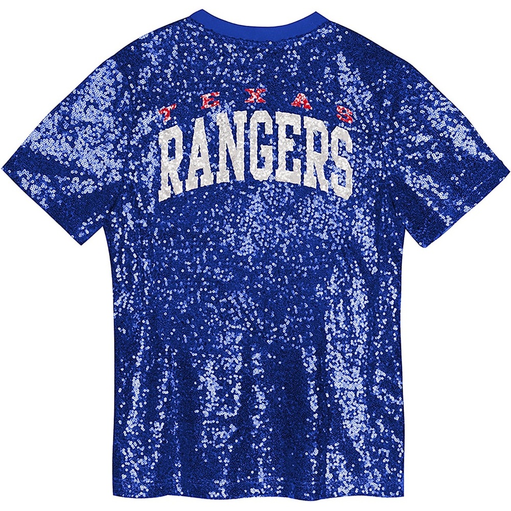 Blue Sequin Girl Texas Rangers Top - Picture 2 of 9